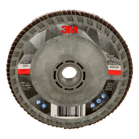 3M 769F Flap Disc, T29 Quick Change, Precision Shaped Ceramic, 120+, Purple, 4-1/2 in x 5/8 in-11 (7100242990)  - (10Pack)