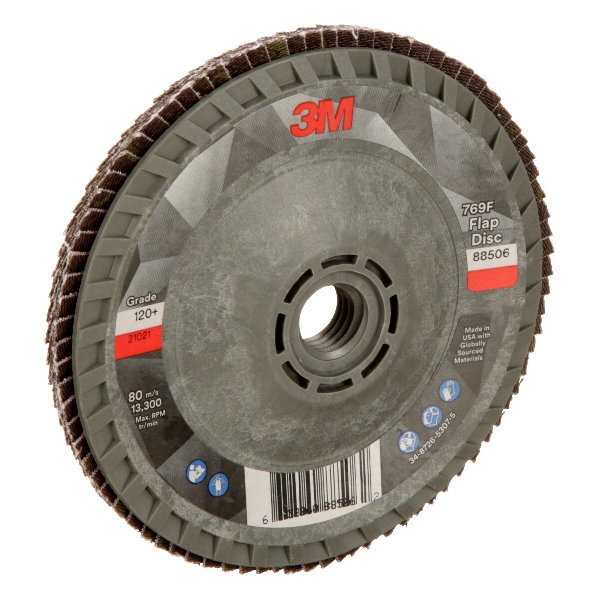 3M 769F Flap Disc, T29 Quick Change, Precision Shaped Ceramic, 120+, Purple, 4-1/2 in x 5/8 in-11 (7100242990)  - (10Pack) - 3