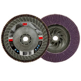 3M Flap Disc 769F Type 29 Quick Change, 60+, Purple, 5 in x 5/8 in-11 Threaded Ceramic Precision-Shaped Grain Grinding and Finishing Disc for Carbon Steel and Stainless Steel (7100242991)  - (10Pack) - 2