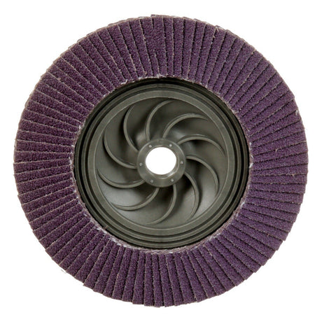 3M Flap Disc 769F Type 29 Quick Change, 60+, Purple, 5 in x 5/8 in-11 Threaded Ceramic Precision-Shaped Grain Grinding and Finishing Disc for Carbon Steel and Stainless Steel (7100242991)  - (10Pack) - 3