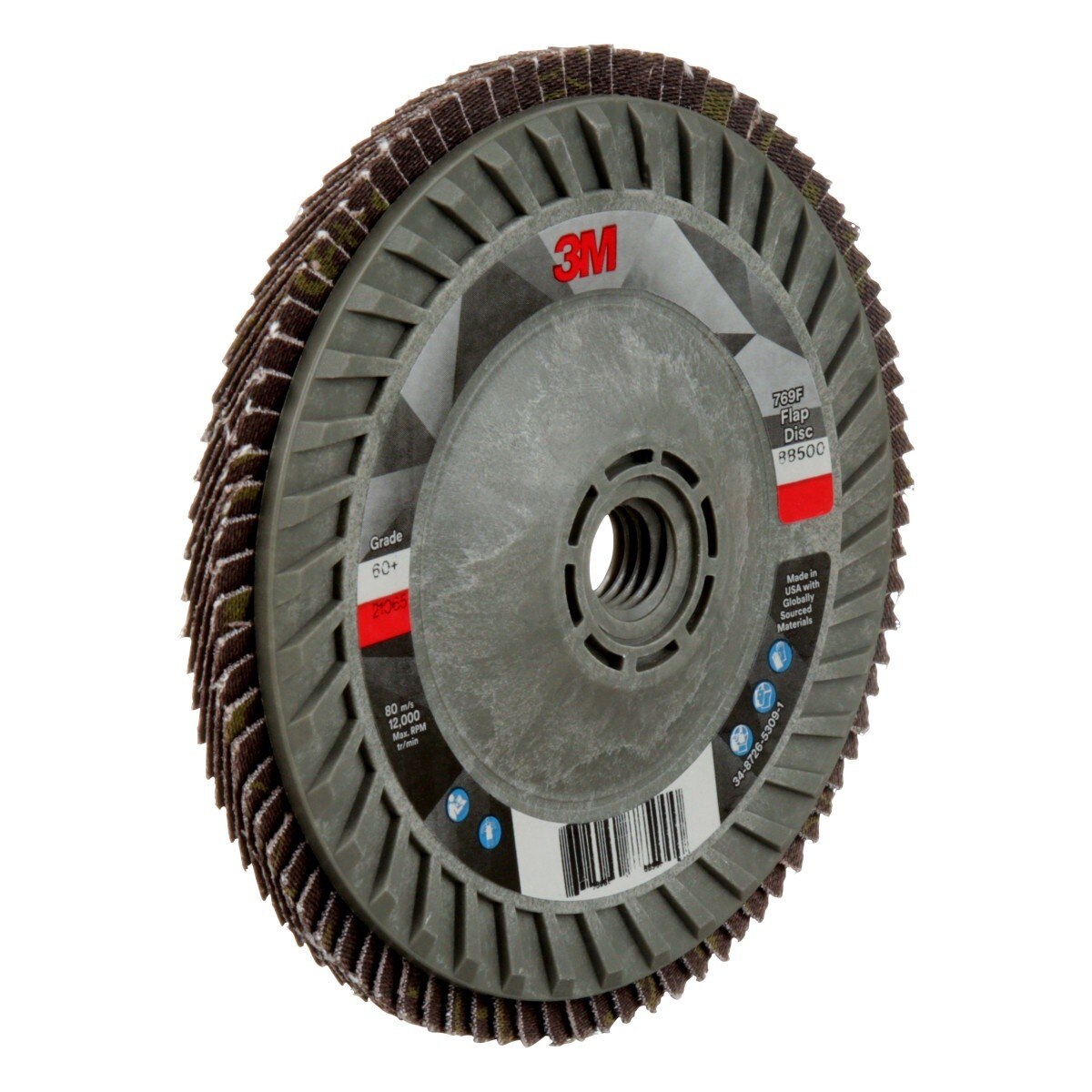 3M Flap Disc 769F Type 29 Quick Change, 60+, Purple, 5 in x 5/8 in-11 Threaded Ceramic Precision-Shaped Grain Grinding and Finishing Disc for Carbon Steel and Stainless Steel (7100242991)  - (10Pack) - 4