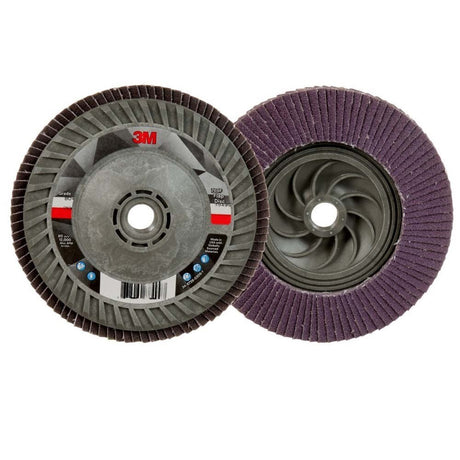 3M 769F Flap Disc , Type 29, 80+ Grit, 5 in x 5/8-11 Thread, Precision-Shaped Ceramic Grain for Grinding and Finishing on Carbon and Stainless Steel (7100242992)  - (10Pack) - 2