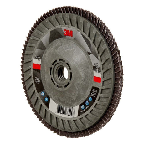 3M 769F Flap Disc , Type 29, 80+ Grit, 5 in x 5/8-11 Thread, Precision-Shaped Ceramic Grain for Grinding and Finishing on Carbon and Stainless Steel (7100242992)  - (10Pack) - 5