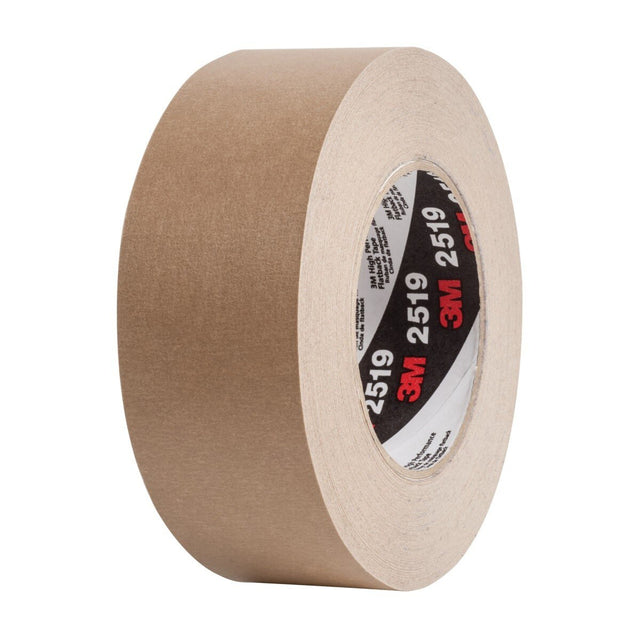 3M 2519 High Performance Flatback Tape, Tan, Kraft Paper Backing, 48 mm x 55 m (7100243535) (24 Pack)