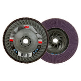 3M 769F Flap Disc, T27 Quick Change, Threaded 5 in x 5/8 in-11, Precision Shaped Ceramic, 120+, Purple (7100243781)  - (10 Pack) - 2