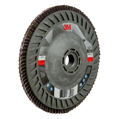 3M 769F Flap Disc, T27 Quick Change, Threaded 5 in x 5/8 in-11, Precision Shaped Ceramic, 120+, Purple (7100243781)  - (10 Pack) - 3