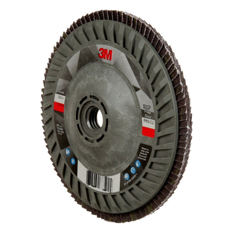 3M 769F Flap Disc, T27 Quick Change, Threaded 5 in x 5/8 in-11, Precision Shaped Ceramic, 120+, Purple (7100243781)  - (10 Pack) - 4