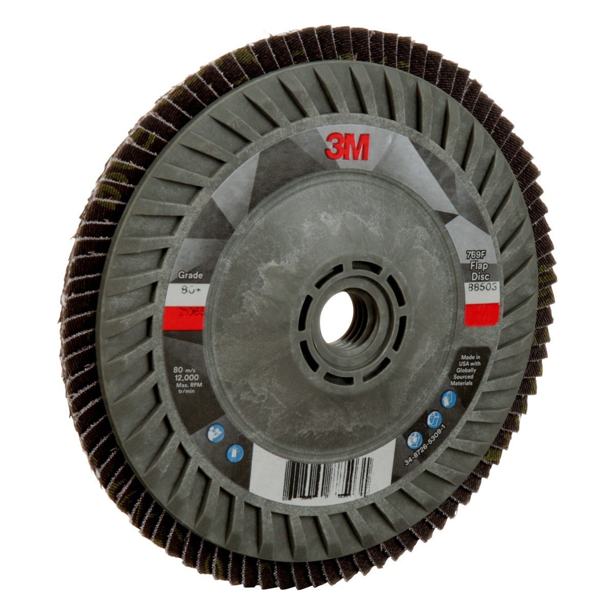 3M 769F Flap Disc, T27 Quick Change, 80+, Purple, 5 in x 5/8 in-11 (7100243782)  - (250Pack) - 4