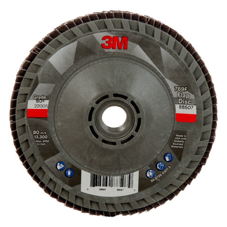 3M 769F Flap Disc, T29 Quick Change, 80+, 4-1/2 in x 5/8 in-11, Precision Shaped Ceramic, Purple (7100243873)  - (10Pack)