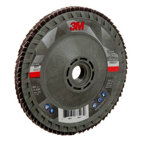 3M 769F Flap Disc, T29 Quick Change, 80+, 4-1/2 in x 5/8 in-11, Precision Shaped Ceramic, Purple (7100243873)  - (10Pack) - 3