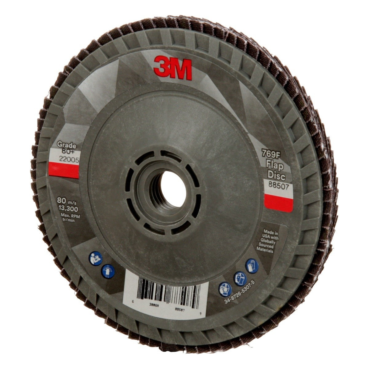 3M 769F Flap Disc, T29 Quick Change, 80+, 4-1/2 in x 5/8 in-11, Precision Shaped Ceramic, Purple (7100243873)  - (10Pack) - 4