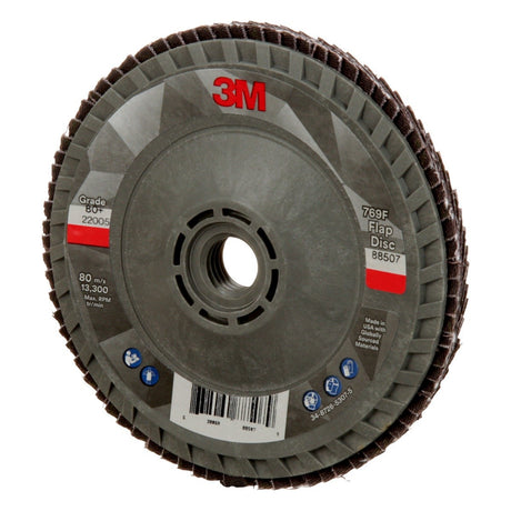 3M 769F Flap Disc, T29 Quick Change, 80+, 4-1/2 in x 5/8 in-11, Precision Shaped Ceramic, Purple (7100243873)  - (10Pack) - 4