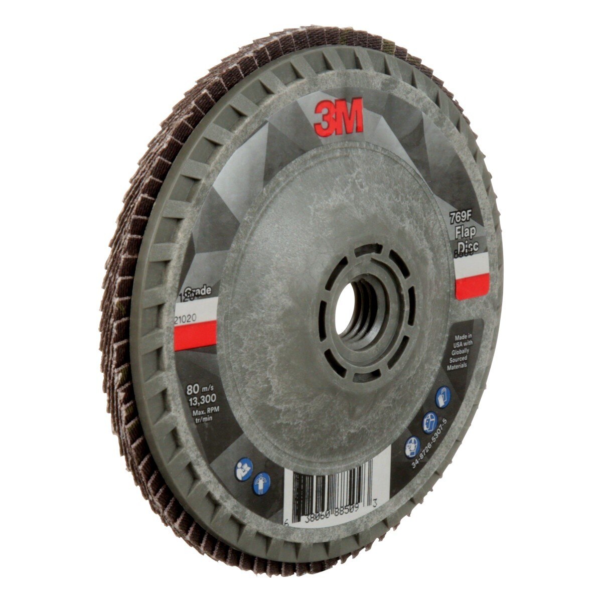 3M 769F Flap Disc, T27 Quick Change, 120 Plus, Purple, 4-1/2 in x 5/8 in-11 (7100243875)  - (10Pack) - 3