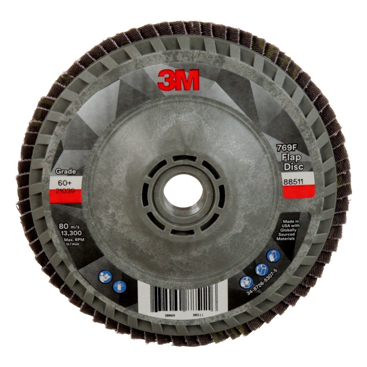 3M 769F Flap Disc T27 Quick Change 60 Plus Precision Shaped Ceramic Purple 4-1/2 in x 5/8 in-11 (7100243877)  - (10 Pack)