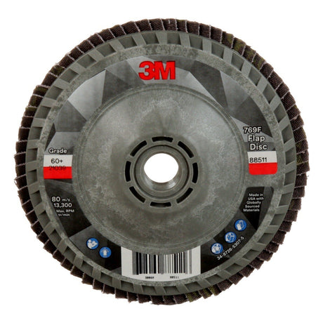 3M 769F Flap Disc T27 Quick Change 60 Plus Precision Shaped Ceramic Purple 4-1/2 in x 5/8 in-11 (7100243877)  - (10 Pack)