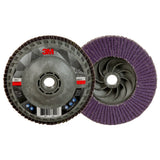 3M 769F Flap Disc T27 Quick Change 60 Plus Precision Shaped Ceramic Purple 4-1/2 in x 5/8 in-11 (7100243877)  - (10 Pack) - 2
