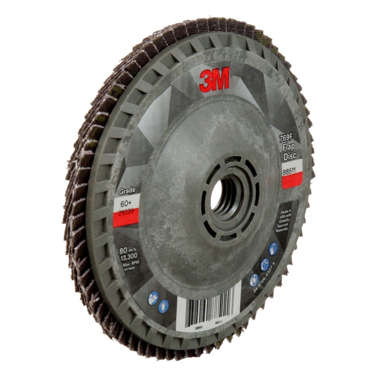 3M 769F Flap Disc T27 Quick Change 60 Plus Precision Shaped Ceramic Purple 4-1/2 in x 5/8 in-11 (7100243877)  - (10 Pack) - 4