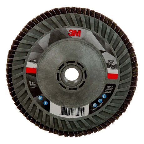 3M 769F Flap Disc Type 27 Quick Change 40+ Ceramic Precision-Shaped Grain for Grinding and Finishing on Carbon and Stainless Steel (5 in x 5/8-11) (7100243883)  - (10Pack)