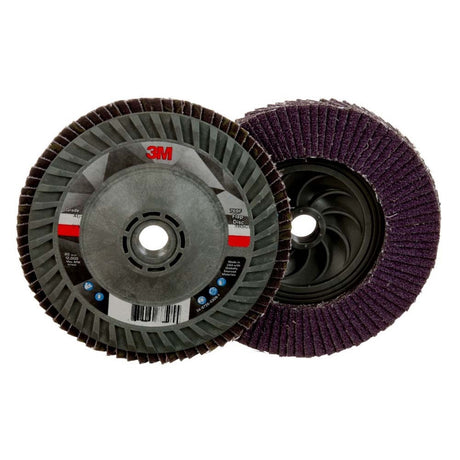 3M 769F Flap Disc Type 27 Quick Change 40+ Ceramic Precision-Shaped Grain for Grinding and Finishing on Carbon and Stainless Steel (5 in x 5/8-11) (7100243883)  - (10Pack) - 2