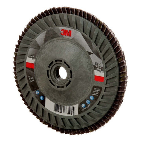 3M 769F Flap Disc Type 27 Quick Change 40+ Ceramic Precision-Shaped Grain for Grinding and Finishing on Carbon and Stainless Steel (5 in x 5/8-11) (7100243883) - 5