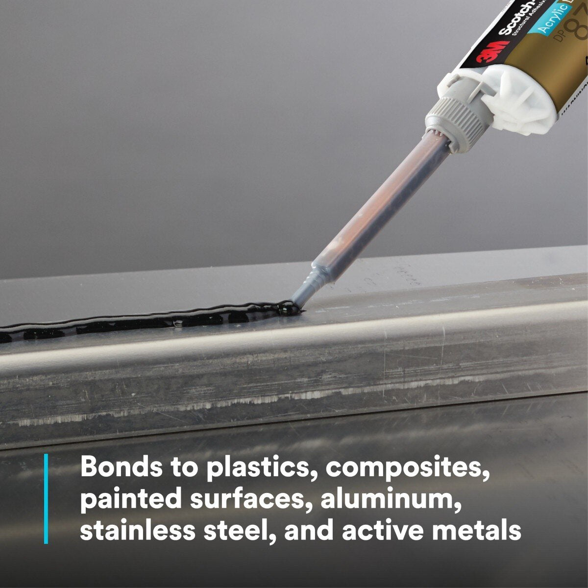 3M Scotch-Weld Low Odor Acrylic Adhesive, Non Sag Two Part Structural, Non Flammable, Black, 45 mL Duo Pak (DP8725NS) (7100244858)  - (12Pack) - 2