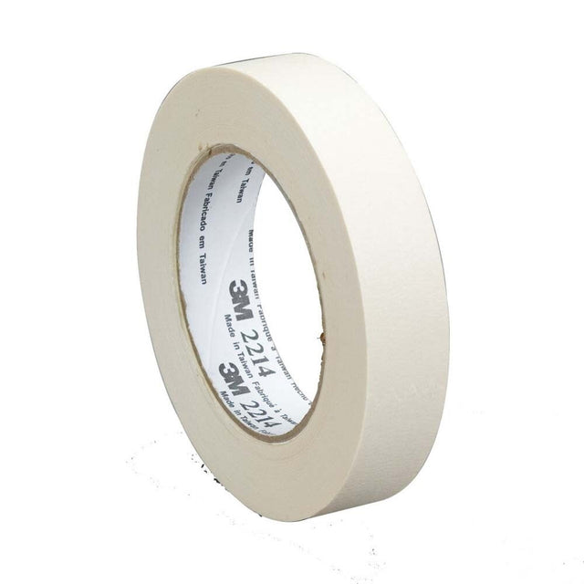 3M 2214 Paper Masking Tape , Tan, 18 mm x 50 m, 5.4 mil (7100245643) (48 Pack)