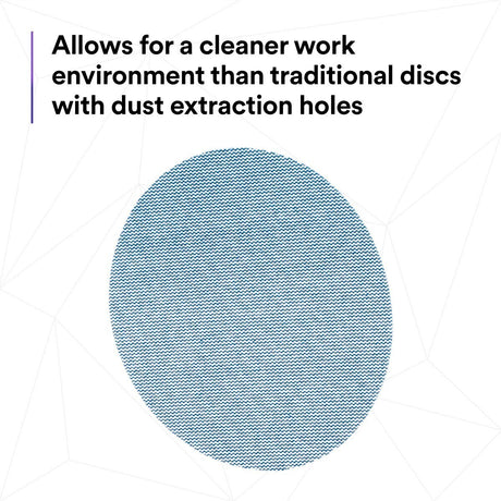 3M 310W Xtract Clean Sanding Net Disc, 220+, 5 in x NH, Die 500X, Hook & Loop, Blue (7100247526) (500 Pack) - 6