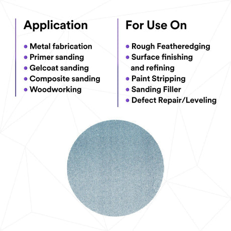 3M 310W Xtract Hookit Clean Sanding Net Disc, 320+, Blue, 6 in x NH, Die 600Z (7100247533) (500 Pack) - 9