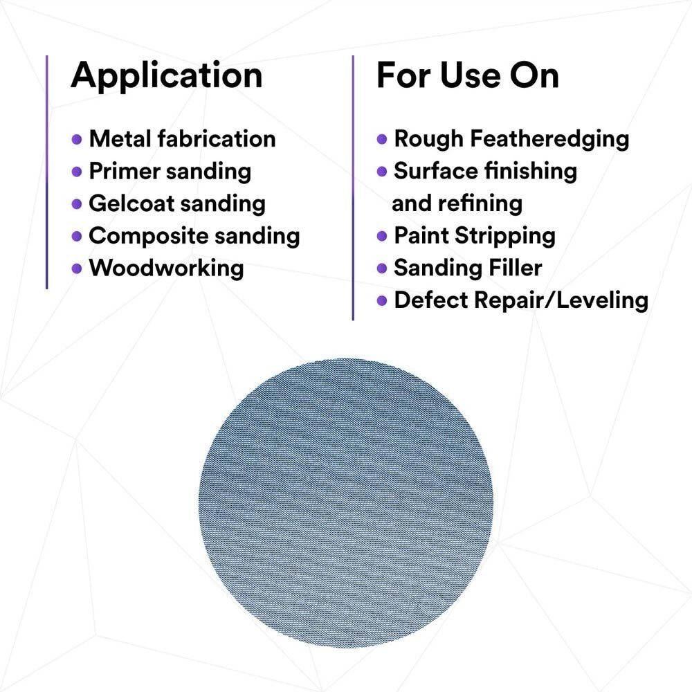 3M 310W Xtract Net Disc 120+ 8 in Die 800L Hook and Loop Sanding Discs Virtually Dust-Free for Metal, Wood, Composites, Stock Removal and Fine Finishing (7100252819) (50 Pack) - 8