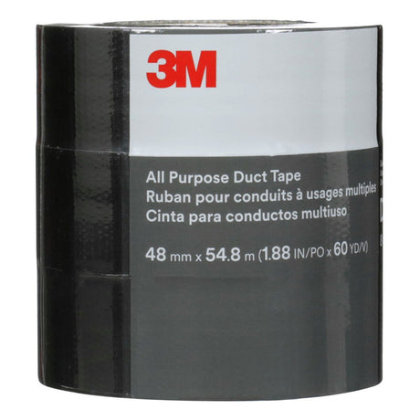 3M DT8 All Purpose Duct Tape, Black, 1-7/8 in x 60 yd, 8 mil (7100253082) (24 Pack) - 3