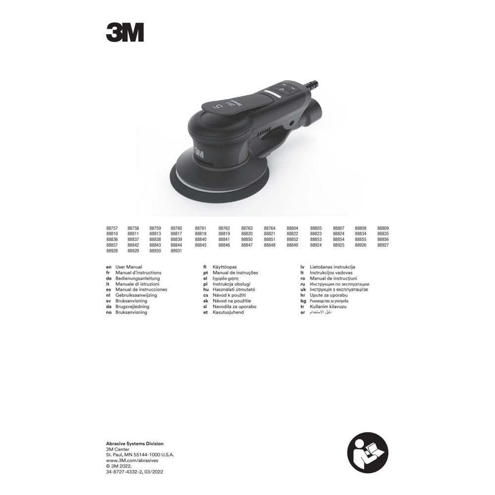 3M 88760 Xtract Electric Random Orbital Sander, 6 in, Central Vacuum, 3/16 in Orbit, 110V (7100253819) - 10
