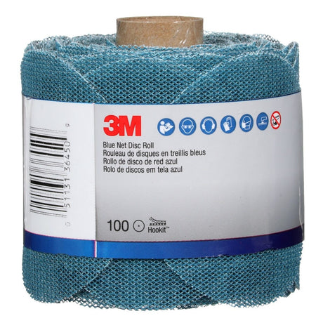 3M Hookit Blue Net Disc Roll, Hook and Loop, Aluminum Oxide 120 Grit, Blue, 3 in, 100 Discs per Roll (36450) (7100254365) - 4