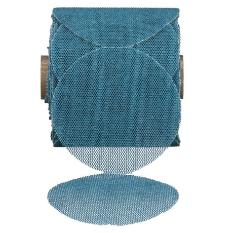 3M Hookit Blue Net Disc Roll, Hook and Loop, Aluminum Oxide 120 Grit, Blue, 3 in, 100 Discs per Roll (36450) (7100254365) - 6