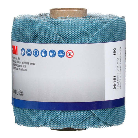 3M 36451 Blue Net Disc Roll , 3 in, 150+ Grade, Best in Class, Virtually Dust-Free, Abrasive Sheet Roll (7100254369)  - (8Pack) - 3