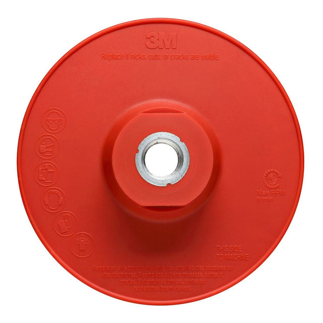 3M Disc Back-up Pad Ribbed, Extra Hard, Red, 4-1/2 in, One Piece (88655) (7100258731)  - (10Pack)