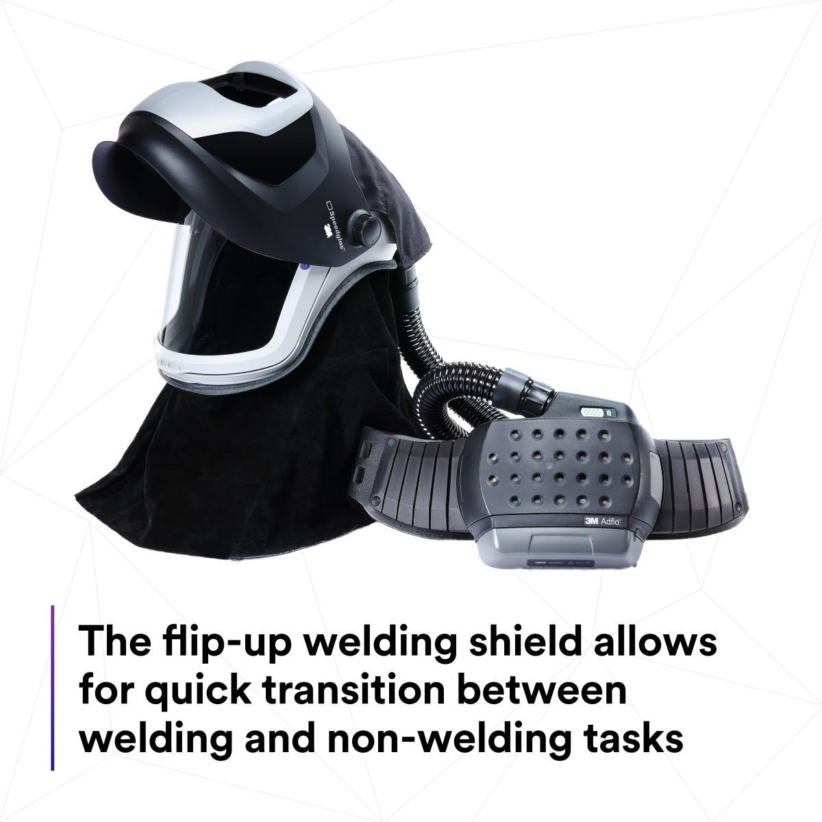 3M 38-1101-00SW Adflo PAPR and Versaflo M-Series Helmet Kit w Speedglas Welding Shield, LiIon Battery, No ADF (7100260617) - 5