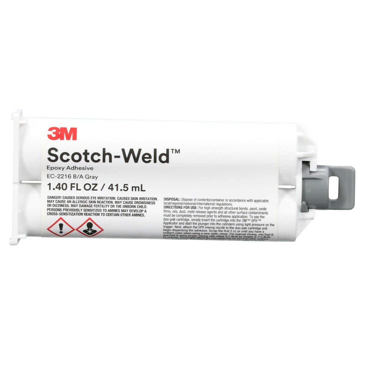 3M 2216 DP2216 Scotch-Weld Epoxy Adhesive DP, Gray, 41.5 mL Duo-Pak (7100262036)  - (12Pack)