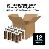 3M 2216 DP2216 Scotch-Weld Epoxy Adhesive DP, Gray, 41.5 mL Duo-Pak (7100262036)  - (12Pack) - 7