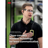 3M PIC-100 NA PELTOR Professional In-Ear Communication Headset, Close-Connect Wireless Technology, VOX Hands-Free, Full-Duplex with In Ear Speech Microphone and 6 Channels, One Size, Yellow/Black (7100262767) - 7