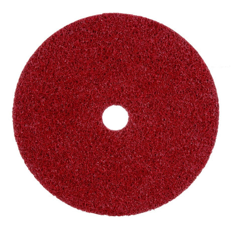 3M PN-DH Scotch-Brite Precision Surface Conditioning Disc, Medium, Red, 7 in x 7/8 in Center Hole, Hook and Loop Backing, Grinding Polishing Blending (7100263894) (25 Pack) - 3