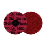 3M PN-DR Scotch-Brite Roloc Precision Surface Conditioning Disc, Medium, Red, TR, 4 in (89281) (7100264142)  - (100Pack) - 2