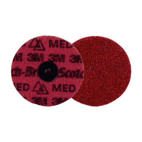 3M PN-DR Scotch-Brite Roloc Precision Surface Conditioning Disc, Medium, Red, TR, 4 in (89281) (7100264142)  - (100Pack) - 2