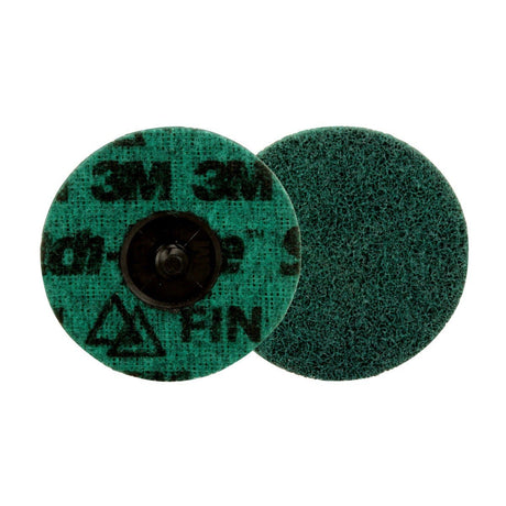 3M PN-DR Scotch-Brite Roloc Precision Surface Conditioning Disc, Fine, Precision Shaped Ceramic, Nonwoven, Green, TR, 3 in (7100264195)  - (100 Pack)