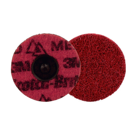 3M Scotch-Brite Roloc Precision Surface Conditioning Disc, PN-DR, Medium, TR, Red, 3 in (89291) (7100264196)  - (100Pack)