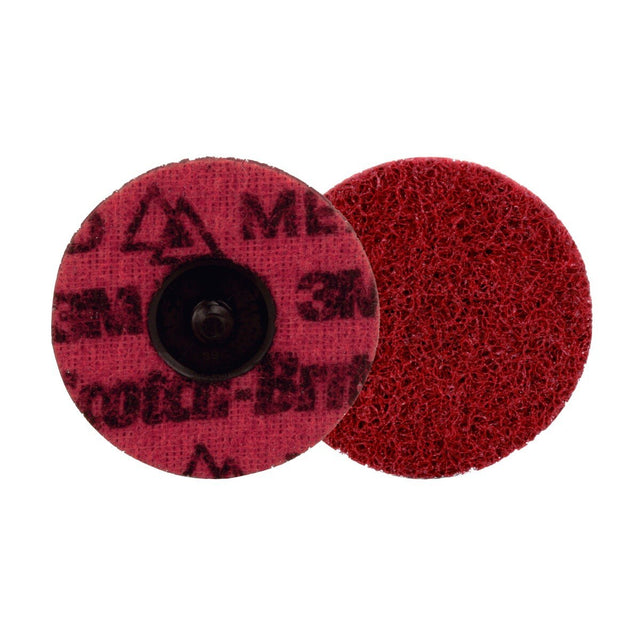 3M PN-DR Scotch-Brite Roloc Precision Surface Conditioning Disc, TR, Medium, Red, 3 in (7100264428)  - (1000Pack)