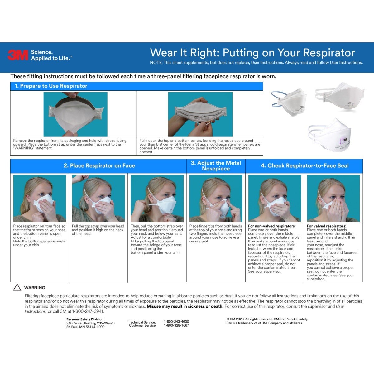 3M 37192 Aura Particulate Respirator 9210+, N95 Disposable Individually Wrapped Flat Fold, White (7100266132) (240 Pack) - 7