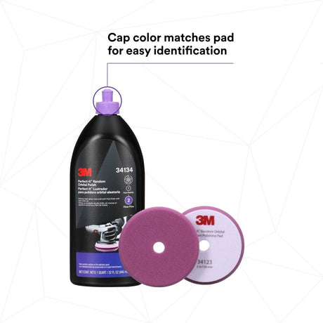 3M Perfect-It Random Orbital Polish, Fine, Purple, 1 Quart (32 fl oz/946 mL) for Automotive Buffing and Polishing (34134) (7100270075)  - (6Pack) - 5