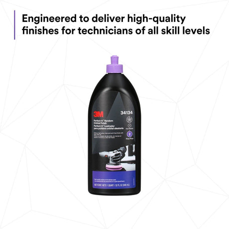 3M Perfect-It Random Orbital Polish, Fine, Purple, 1 Quart (32 fl oz/946 mL) for Automotive Buffing and Polishing (34134) (7100270075)  - (6Pack) - 8