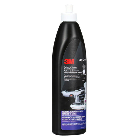 3M Perfect-It Random Orbital Compound, Fast Cutting Automotive Buffing and Polishing Compound, White, 1 Pint 16 fl oz (34130) (7100270076)  - (6Pack) - 2