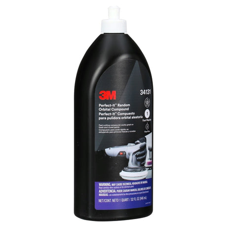 3M 34131 Random Orbital Compound, Fast Cutting Automotive Buffing and Polishing, 1 Quart (7100270078)  - (6 Pack) - 2